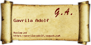 Gavrila Adolf névjegykártya